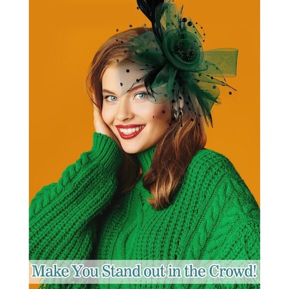 12 Pcs Women Fascinators Mesh Faux Feather Flower Hair Clips for Party Weddings main image 5